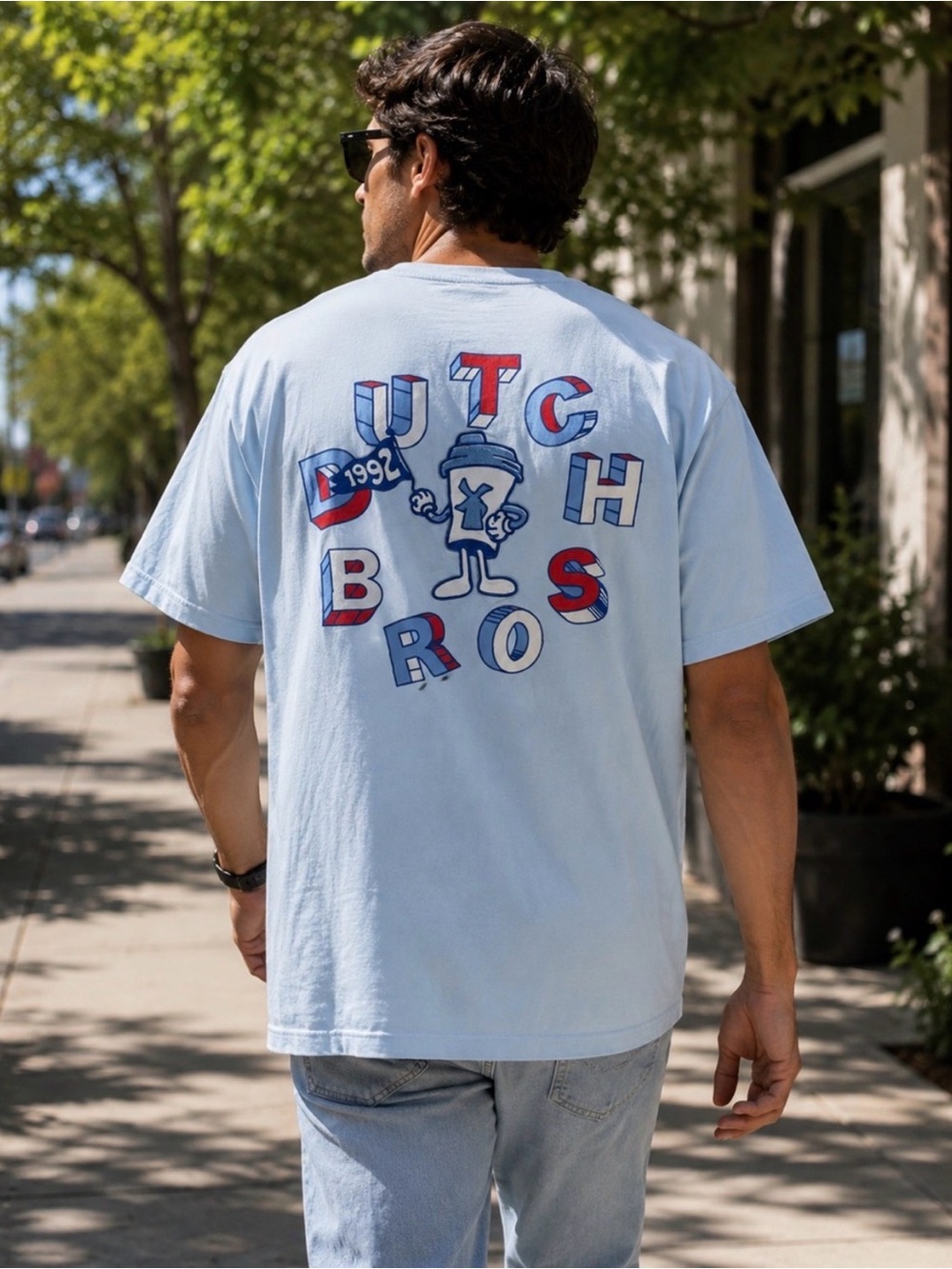 Dutch Bros Men’s Light Blue Graphic Tee